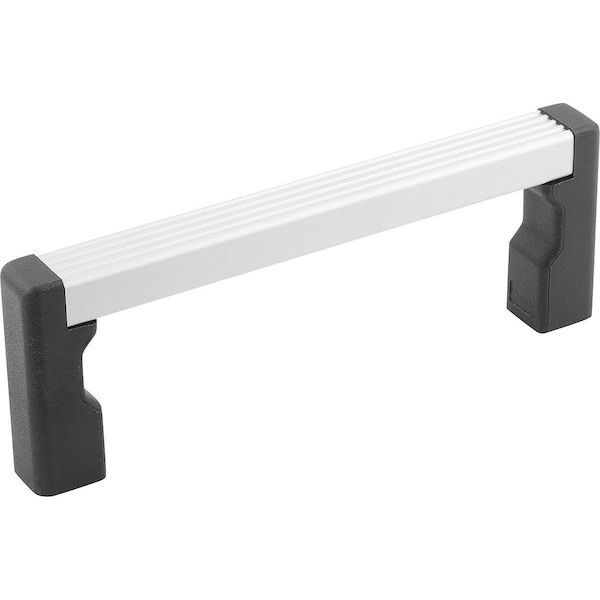 Pull Handle A=235, L=249, H=40, Form:A, Aluminum Natural Anodized, Comp:Polyamide Comp:Black, D=M05